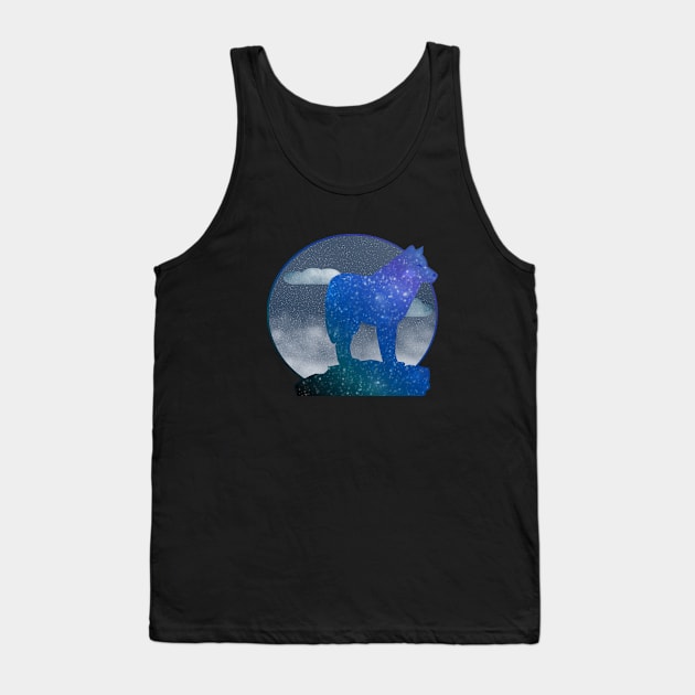 Wolf at night Tank Top by creationoverload